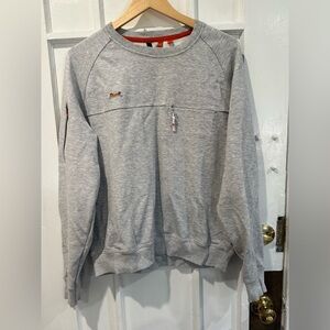 Le Tigre Heather Gray Top with Bold Orange Highlights